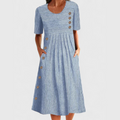 אודליה | שמלת מידי עם כפתורים לקדימה לנשים