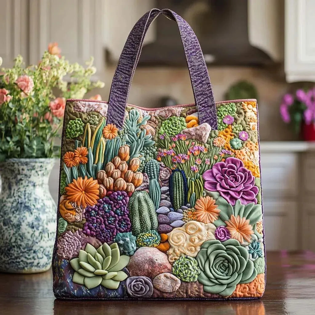 תיק עבודת יד - גן של צמחי סוקולנטים