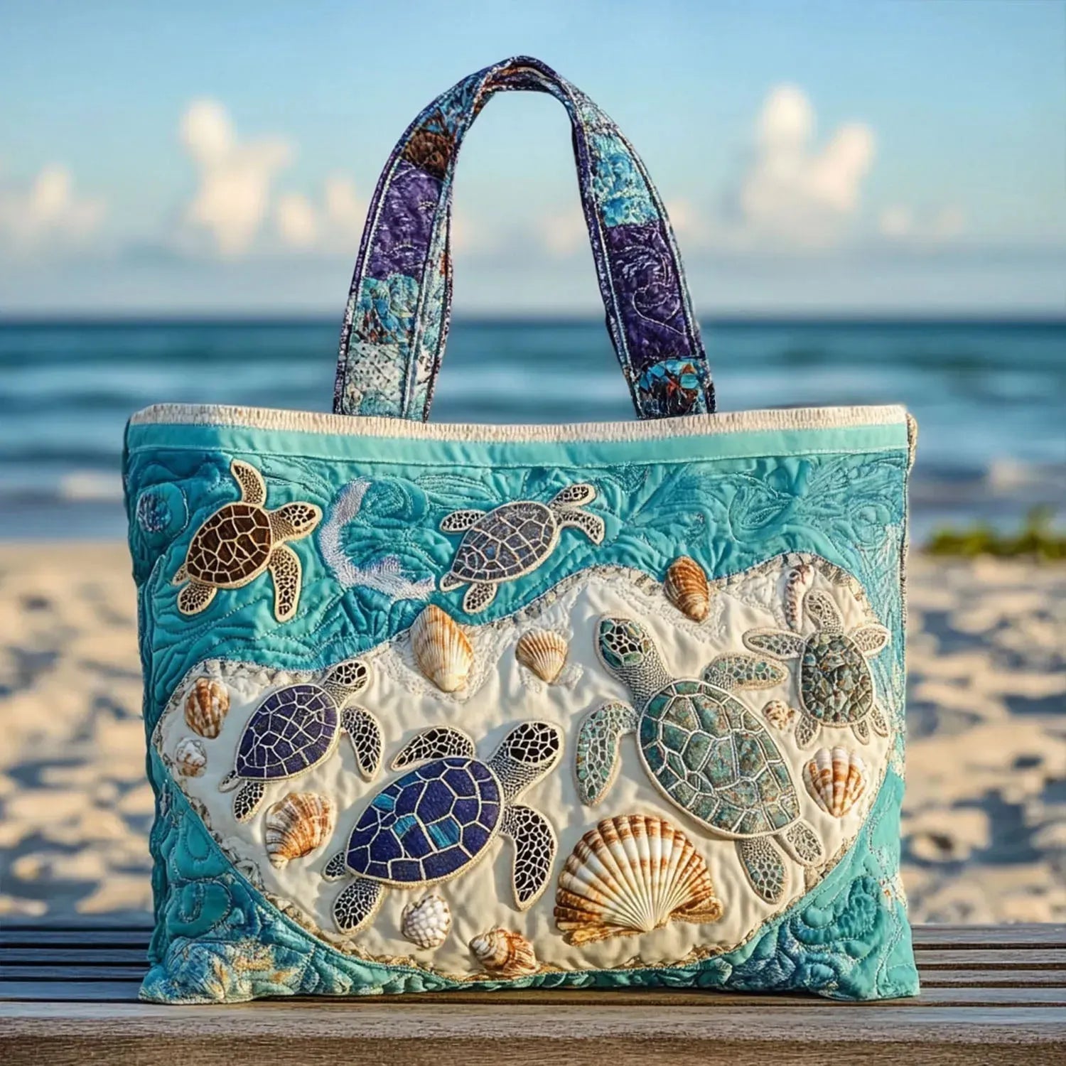 תיק טוטה בעבודת יד - חיבוק צב