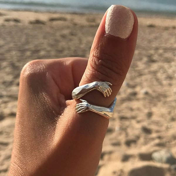 טבעת חיבוק מכסף מתכווננת